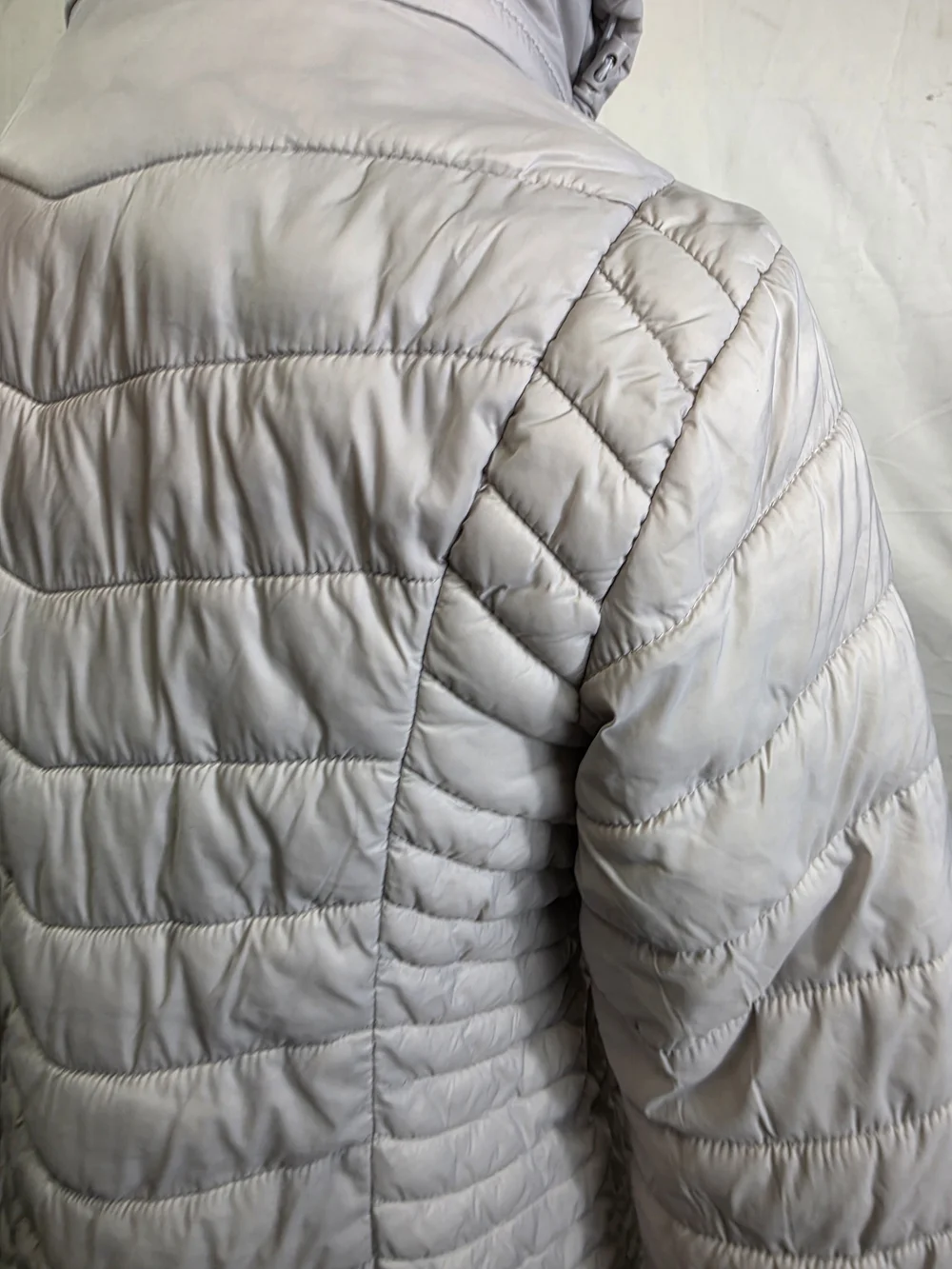Xersion Light Gray Quilted Hooded Puffer Jacket